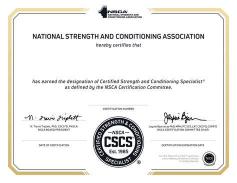 strength and conditioning certification requirements